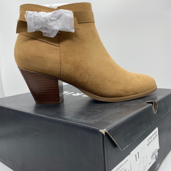 Torrid Beige Faux Suede Side Bow Ankle Bootie - Picture 16 of 16